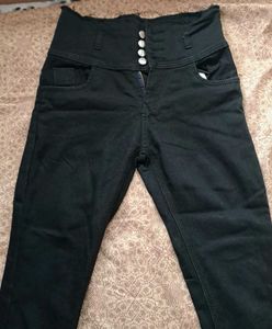 High-Waisted Button Front Jeans
