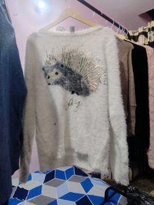 Cozy Hedgehog Sequin Sweater