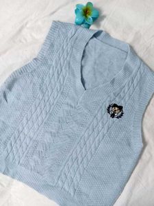 Light Blue korean vest cardigan 🩵