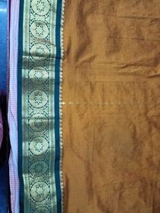 Elegant Mustard &amp; Green Silk Saree