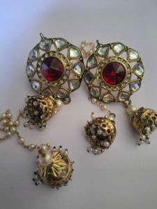Vintage Style Kundan Jhumka Earrings