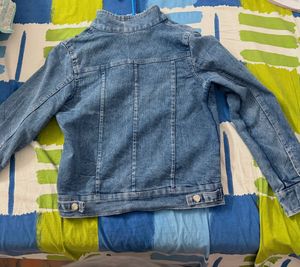 Stylish Denim Jacket with Pearls