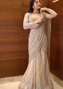 NEW READY TO WEAR SAREE WITH LONG SLEEVE BLOUSE