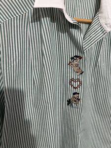 Striped Shirt with Embroidery Detail