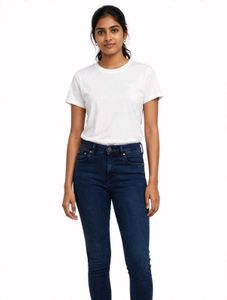 Women Dark Navy Blue High Waist Stretchable Skinny