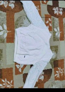 White Broderie Anglaise Crop Top