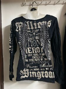 Gothic Print Long Sleeve Top