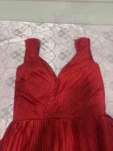 Stunning Red Pleated Dress