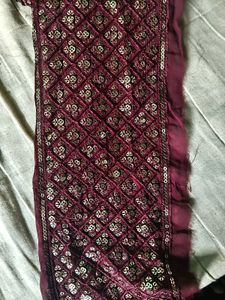Maroon Embroidered lace