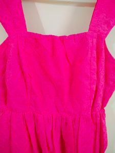🎀Pure Cotton Pink Sleeveless Bow Dress🎀