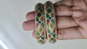 Elegant Enamel Floral Bangles