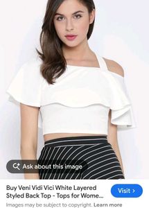 White Off-Shoulder Ruffle Crop Top