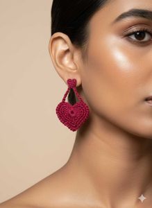 Heart Crochet Drop Earrings