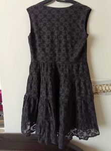 grey Lace Tiered Dress