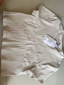 Ribbed Cream Crop Top