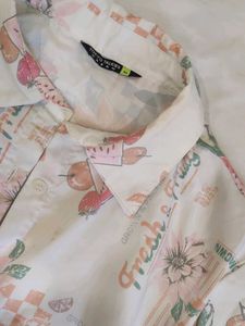 Cute Fruit Print Short Sleeve Shirt