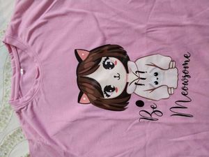 Cute Pink Cat Graphic T-Shirt