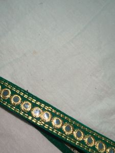 Embellished Green Dupatta Border