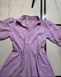 price drop  Lavender Puff Sleeve Midi Dress