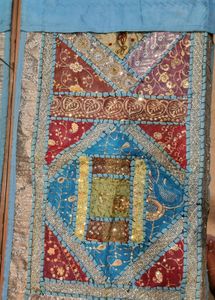 DIWALI DECOR BLUE RUNNER WALL HANGING SHINE GLITER