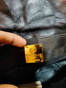 metrocity Vintage Chic Black Monogram Hobo Bag
