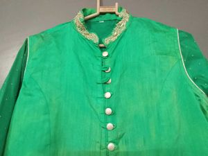 Green embroidered kurta