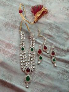 Choker Red Green Multicolour Stone Set