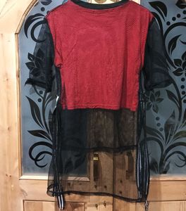 Mesh Top with Red Tank