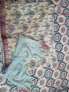 Beautiful Floral Print Saree with Blouse
