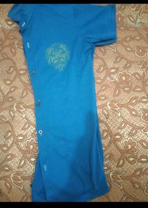 Blue Polo Shirt with Emblem
