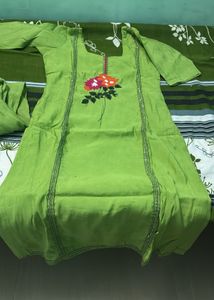 Lime Green Embroidered Kurta Set