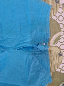 Blue Cropped Wide Leg Pants
