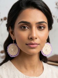 Handmade Crochet Earrings with Pearl