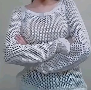 Stylish White Mesh Top