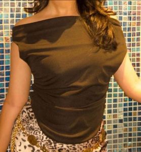 Off shoulder black corset top