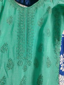 Embellished Aqua Kurta