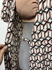 Stylish Geometric Print Midi Dress