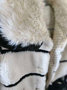 Chic Faux Fur Striped Jacket