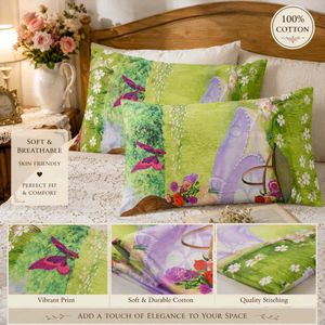 Vibrant Floral Butterfly Pillow Covers