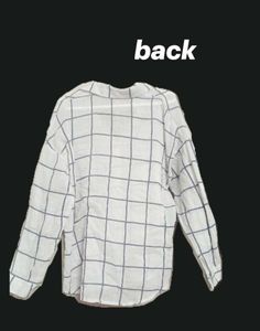 White Plaid Button-Down Shirt✨️