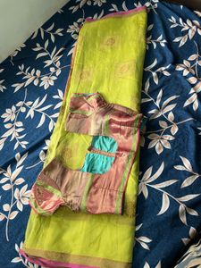 Elegant Yellow Saree with Blouse