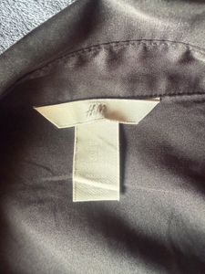 Satin Black Button-Up Shirt