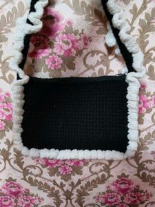 Handmade Crochet Bag with Heart Charm