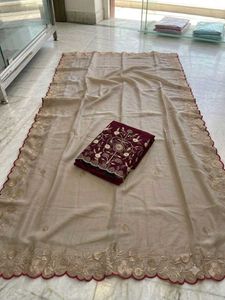 FESTIVAL 🧧SELL LAVENDER Embroidered Saree