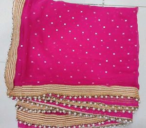 Stunning Pink Bead Work Dupatta🤩💗