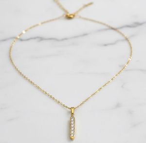 Anti Tarnish Gold Bar Pendant Necklace