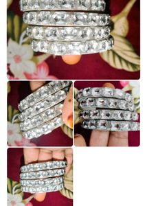 combos 🥳🫴Sparkling Crystal Bangles Set