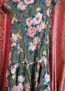 Floral Print Button-Down Midi Dress