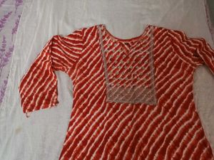 Rayon Leheriya Kurti with Sequins work