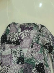 Patchwork Print Long Sleeve Top